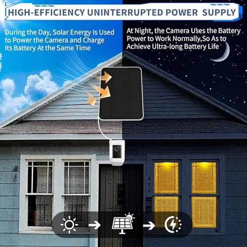 Solar Panel for Ring Camera, Outdoor Solar Charger for Security Cam |-pack 4w 2