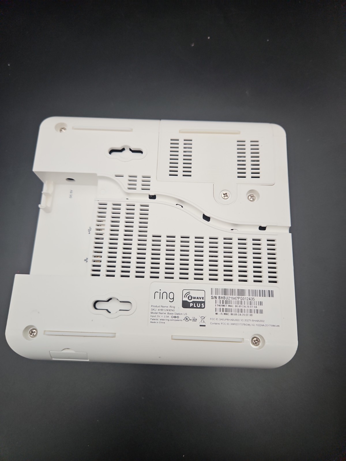 Ring Alarm Base Station -1st Gen- 4HB1S70EN0 NO AC Adapter Unknown Registration