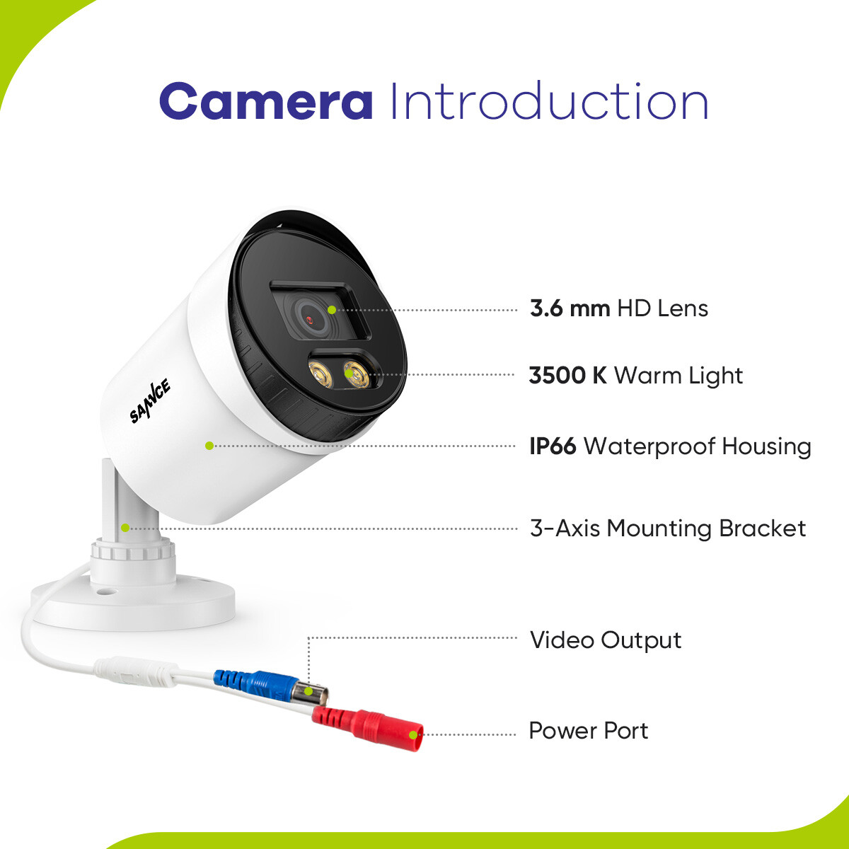 SANNCE HD 1080P Full Color Night Security Camera System 16CH 5IN1 DVR Outdoor AI