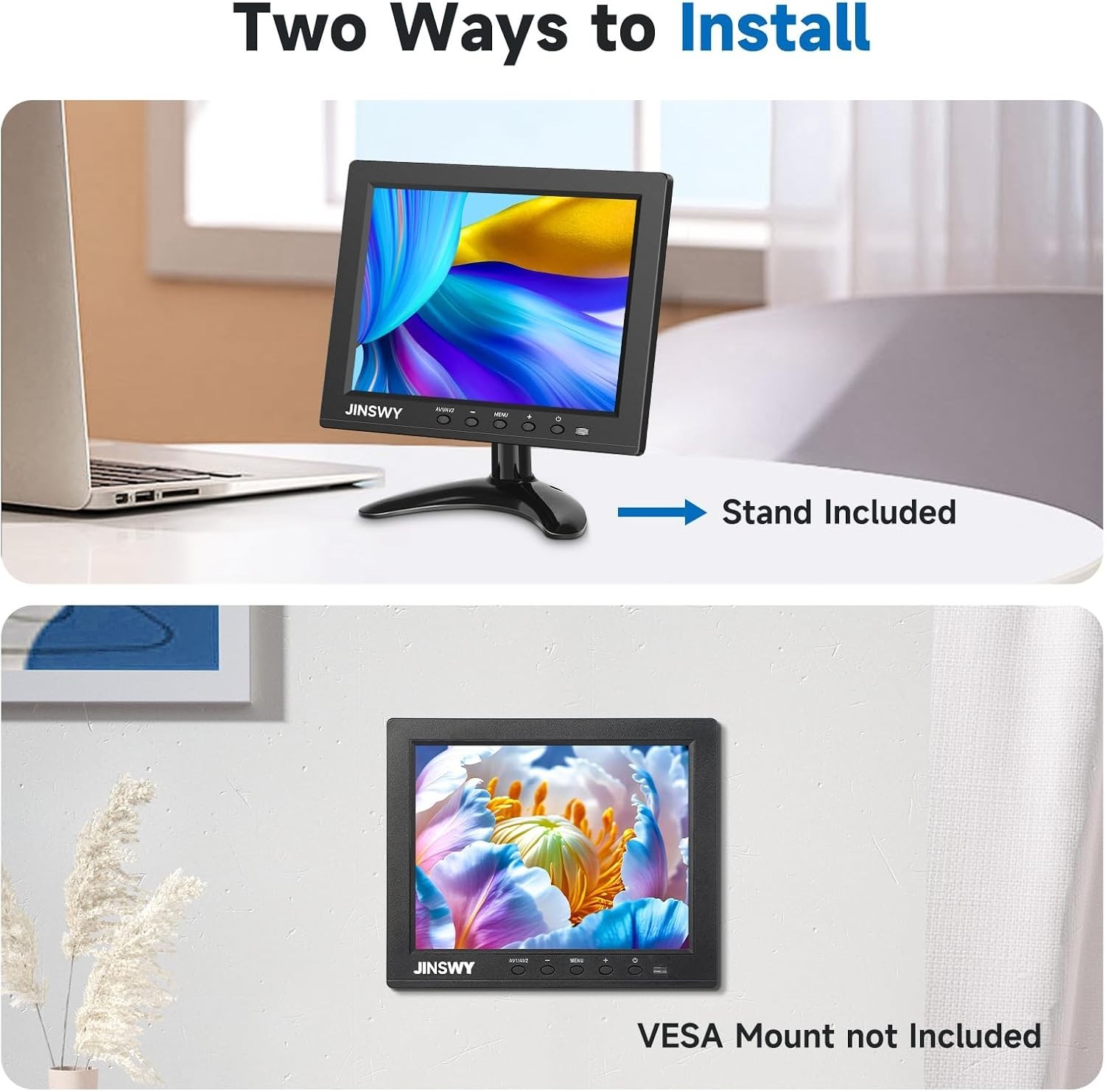 Versatile 8-Inch IPS Monitor for CCTV & Gaming with HDMI and USB Connectivity