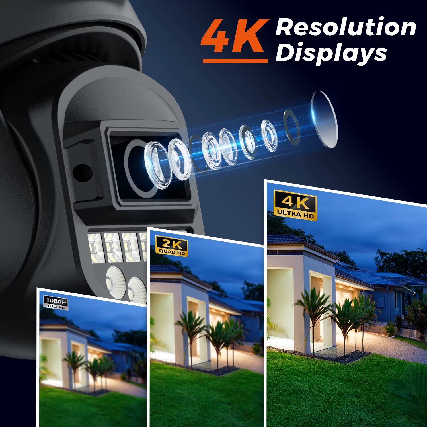 5K 10MP Wifi Camera PTZ Outdoor AI Human Detection Dual Screen 4K 8MP CCTV Secur