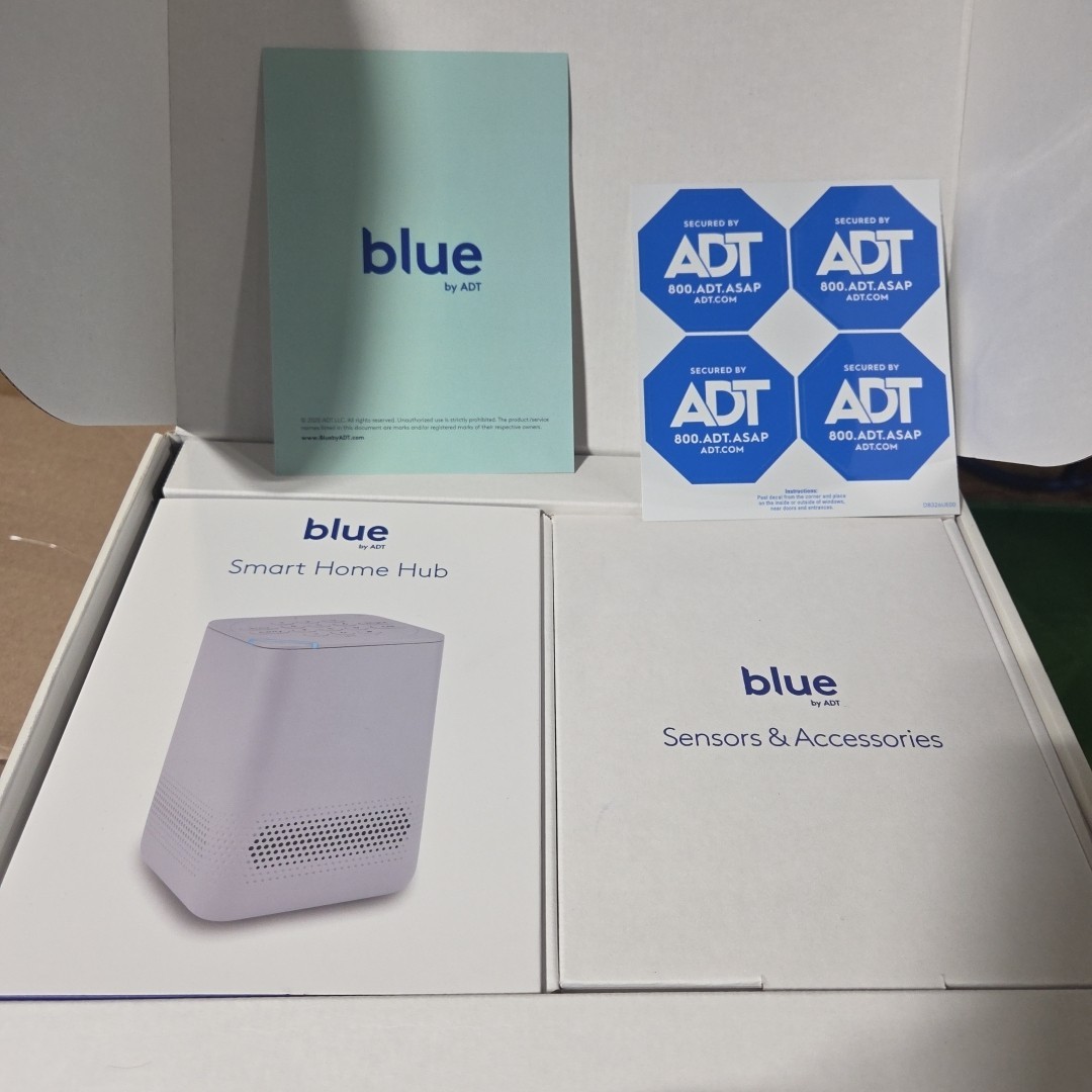 New Sealed Blue By ADT – Smart Home Hub, Window or Door Sensors, & Yard Sign