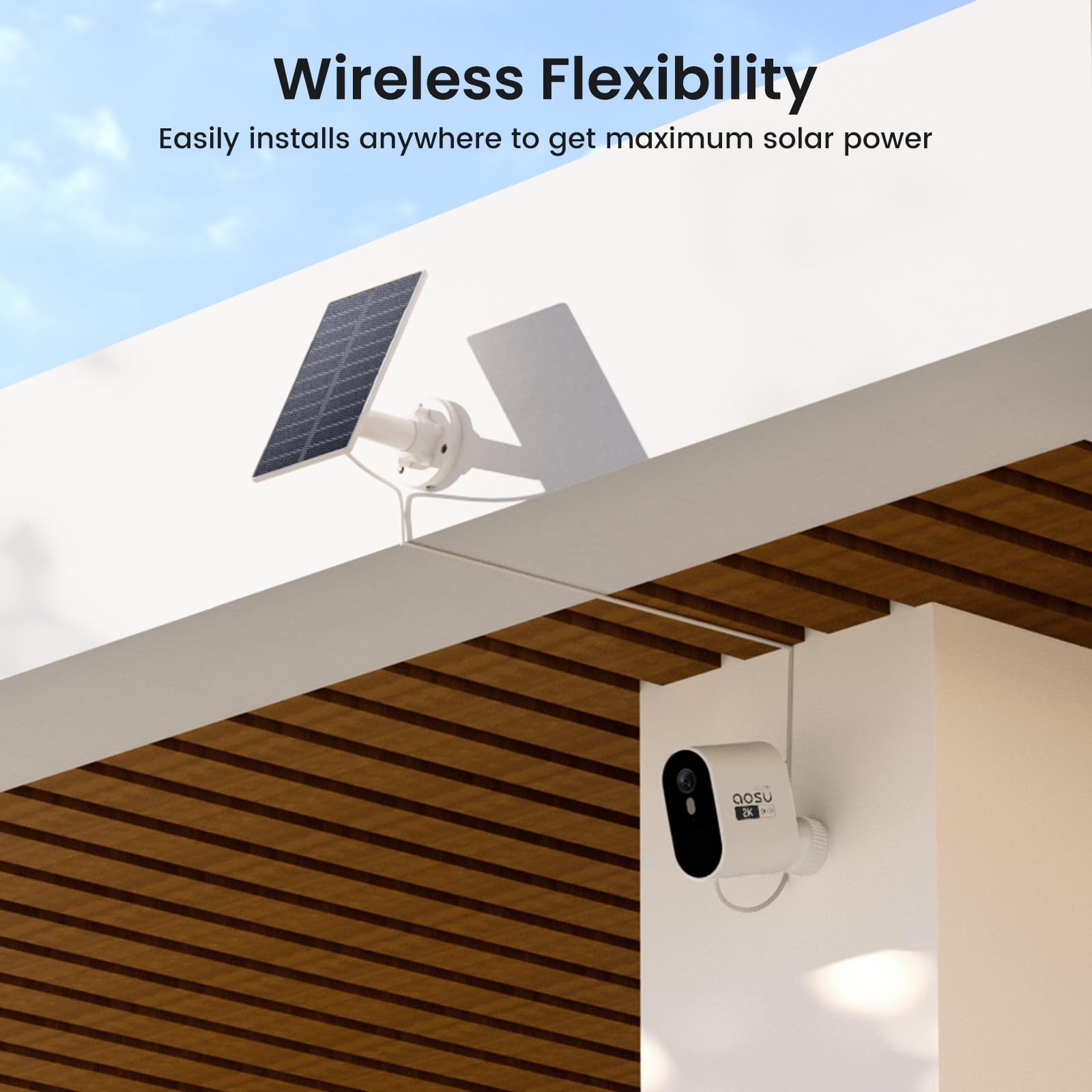 aosu Solar Security Cameras Wireless Outdoor, 4-Cam Kit, 2K QHD Home Security…