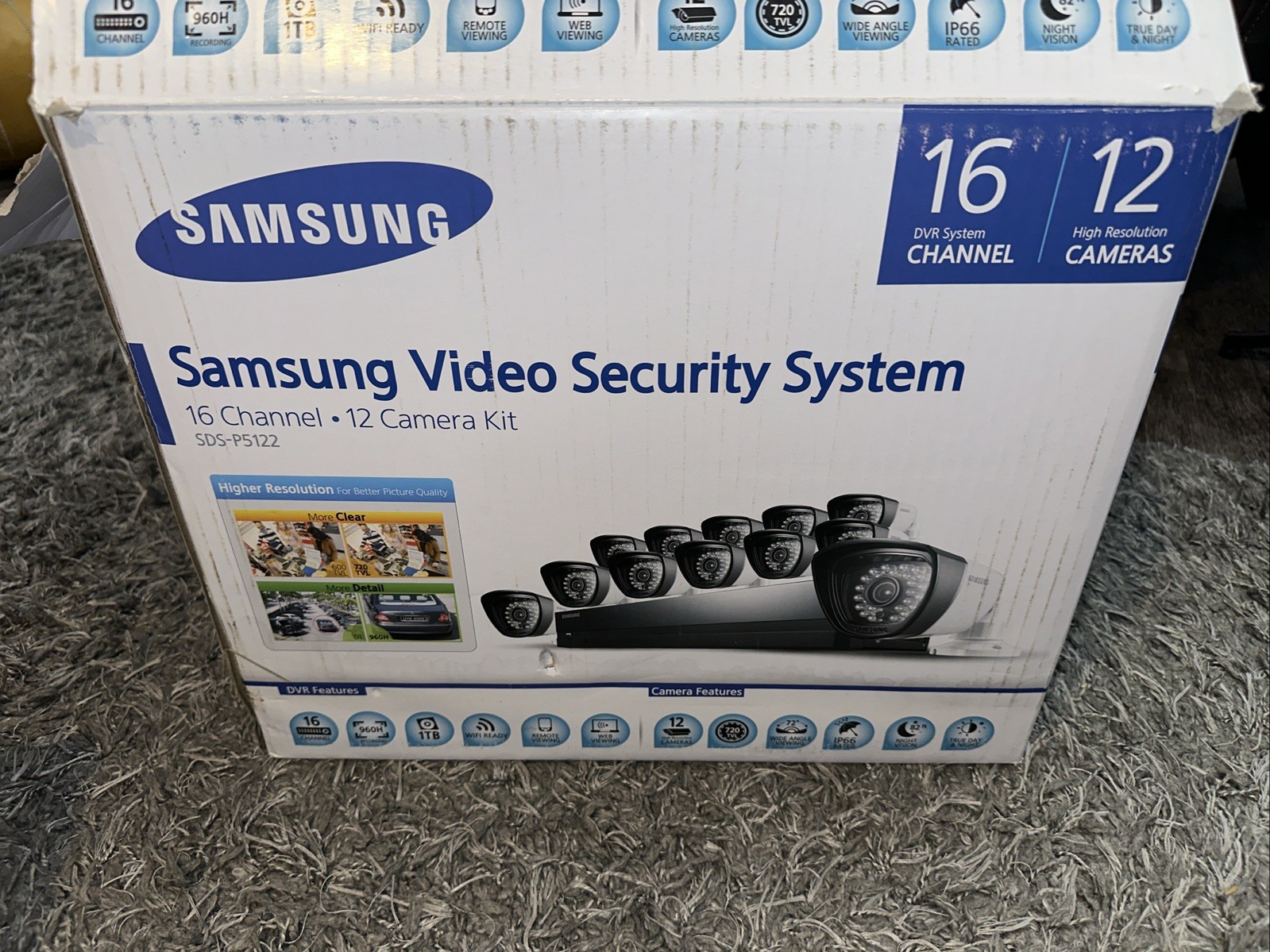 Samsung SDS-P5122 16 Channel 12 Camera Video Security System, See Description