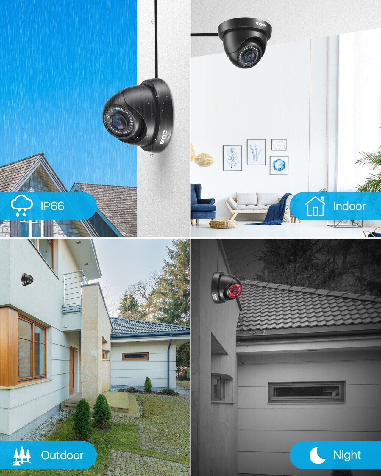 ZOSI 1080P Full HD CCTV 8pcs Security Cameras De Seguridad System H.265+DVR 1TB