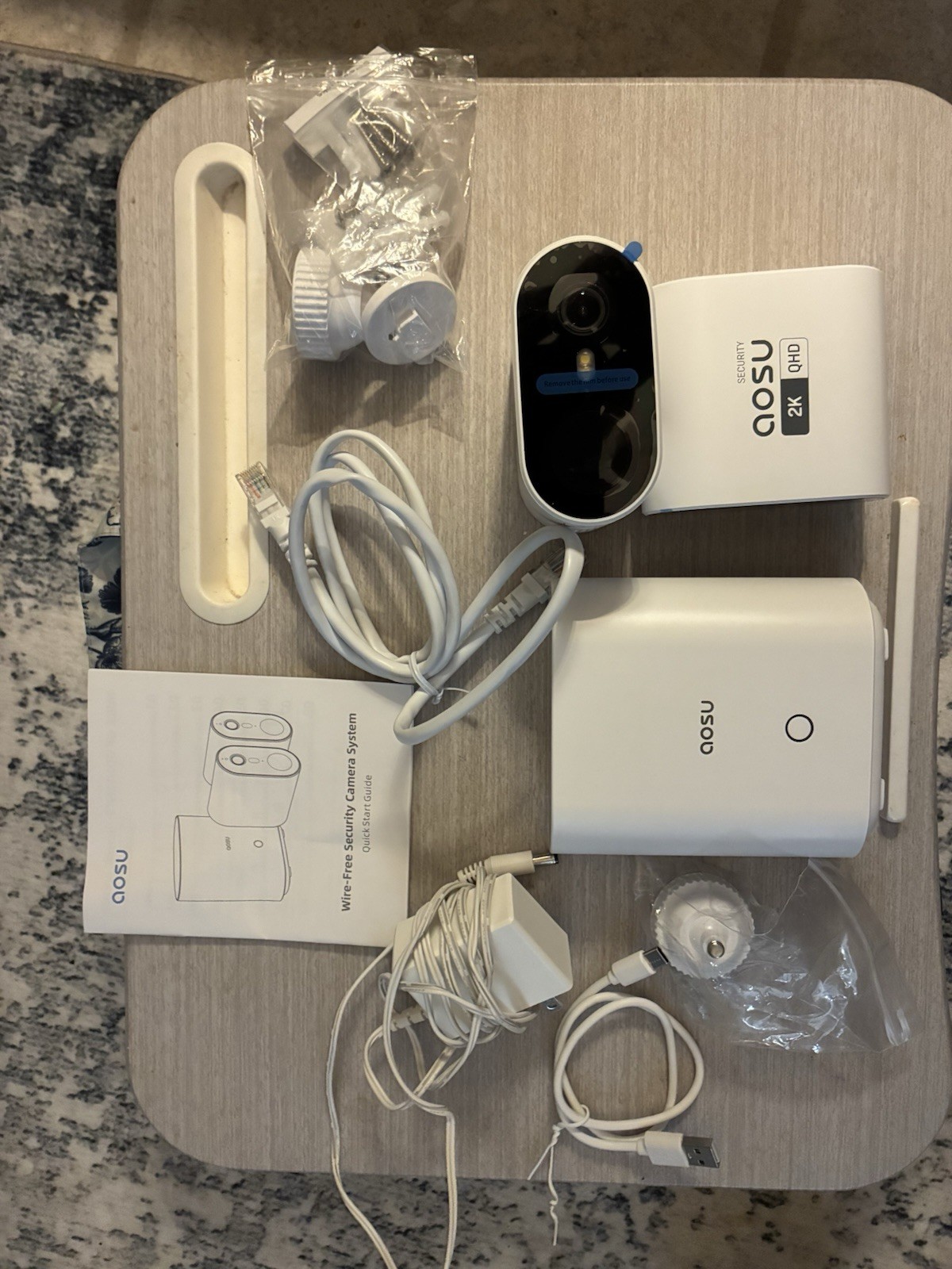 aosu WirelessCam Pro 2K QHD 2-Camera Wi-Fi System Alexa/Google Indoor/Outdoor