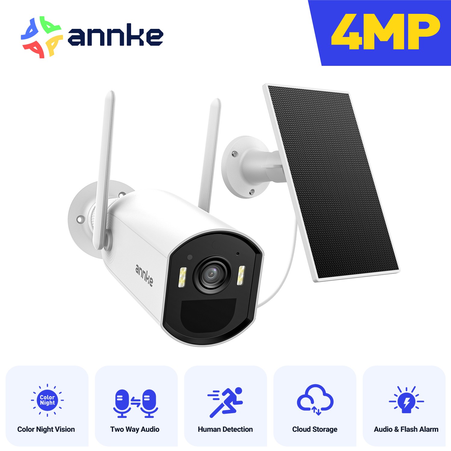 ANNKE 3MP POE Security IP Camera 2K Motion Detection EXIR Night Vision IP67 C300