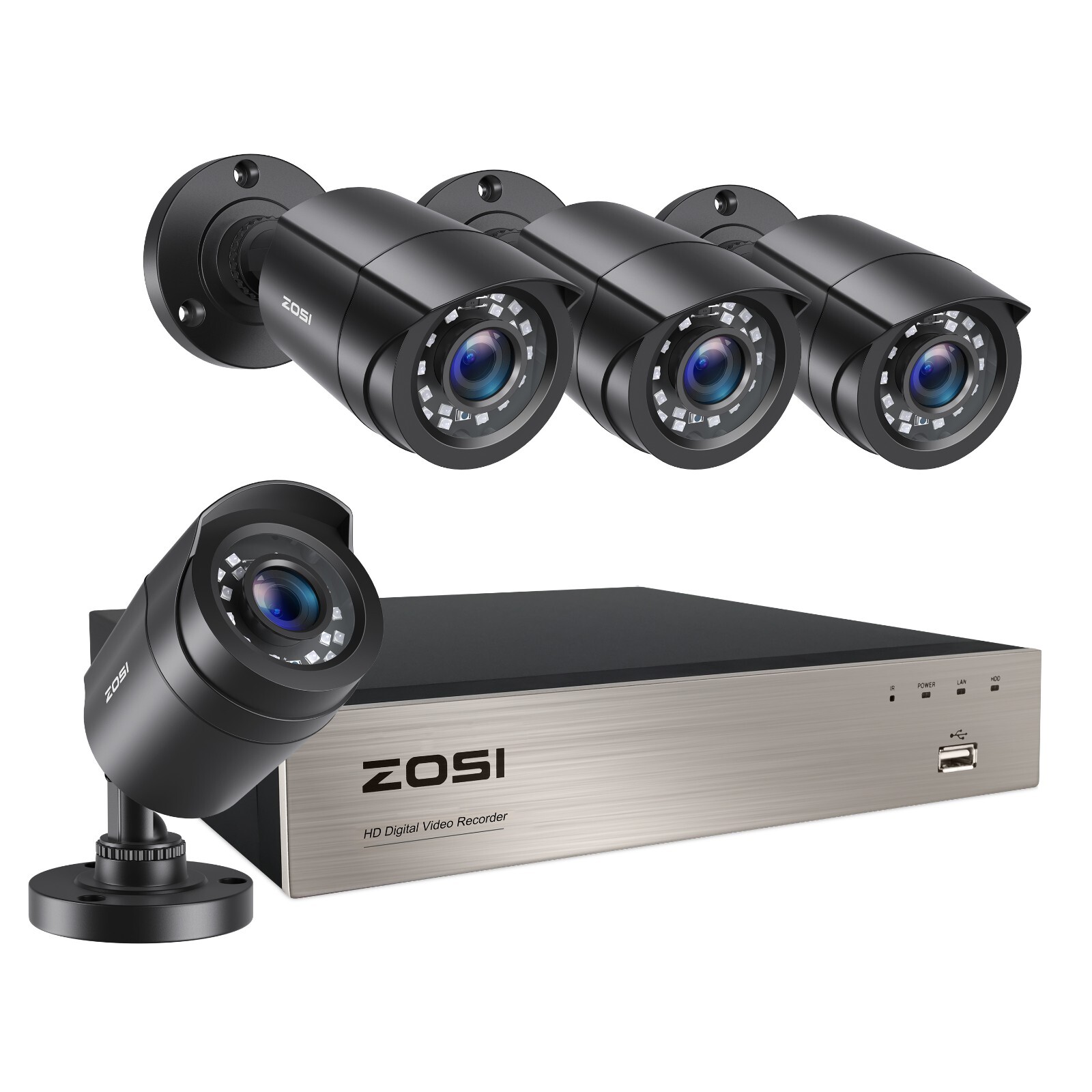 ZOSI H.265 8CH 5MP Lite DVR 1080P HD CCTV Security Camera System IR Night Vision