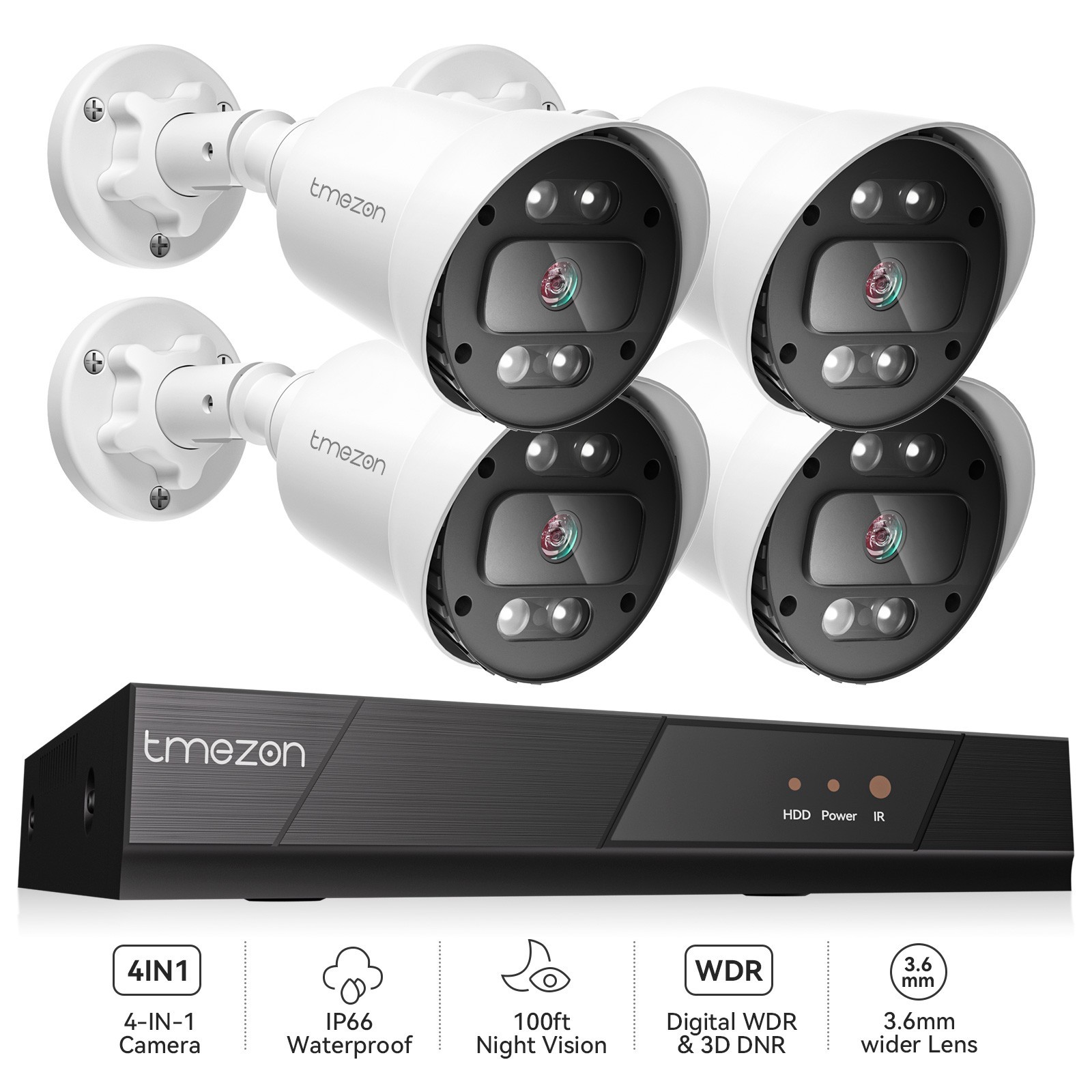 1080P Outdoor Home Camera CCTV Surveillance Kit Night Vision Waterproof