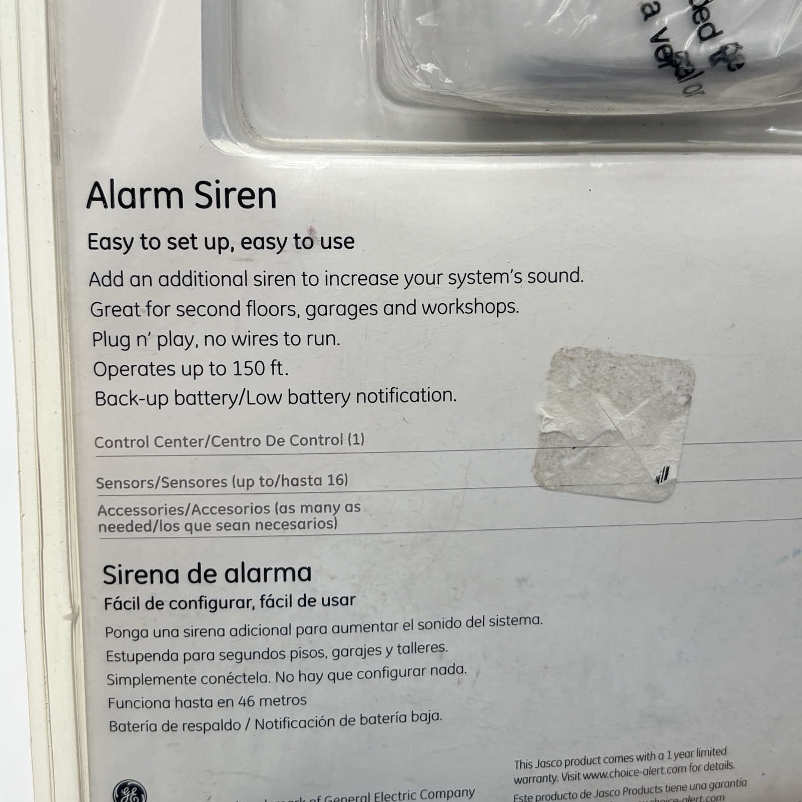 Wireless Alarm System Add-On Siren for GE Choice Alert Home Security Siren New
