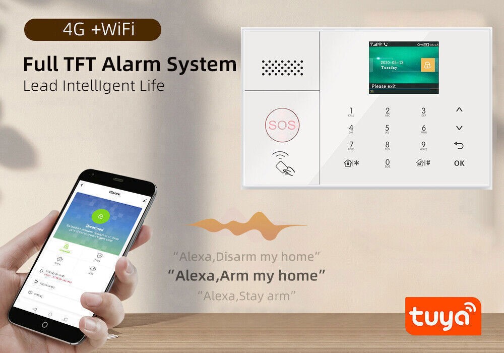 Wireless & Wired WiFi+US 4G Office Home Burglar Security Alarm System TUYA APP