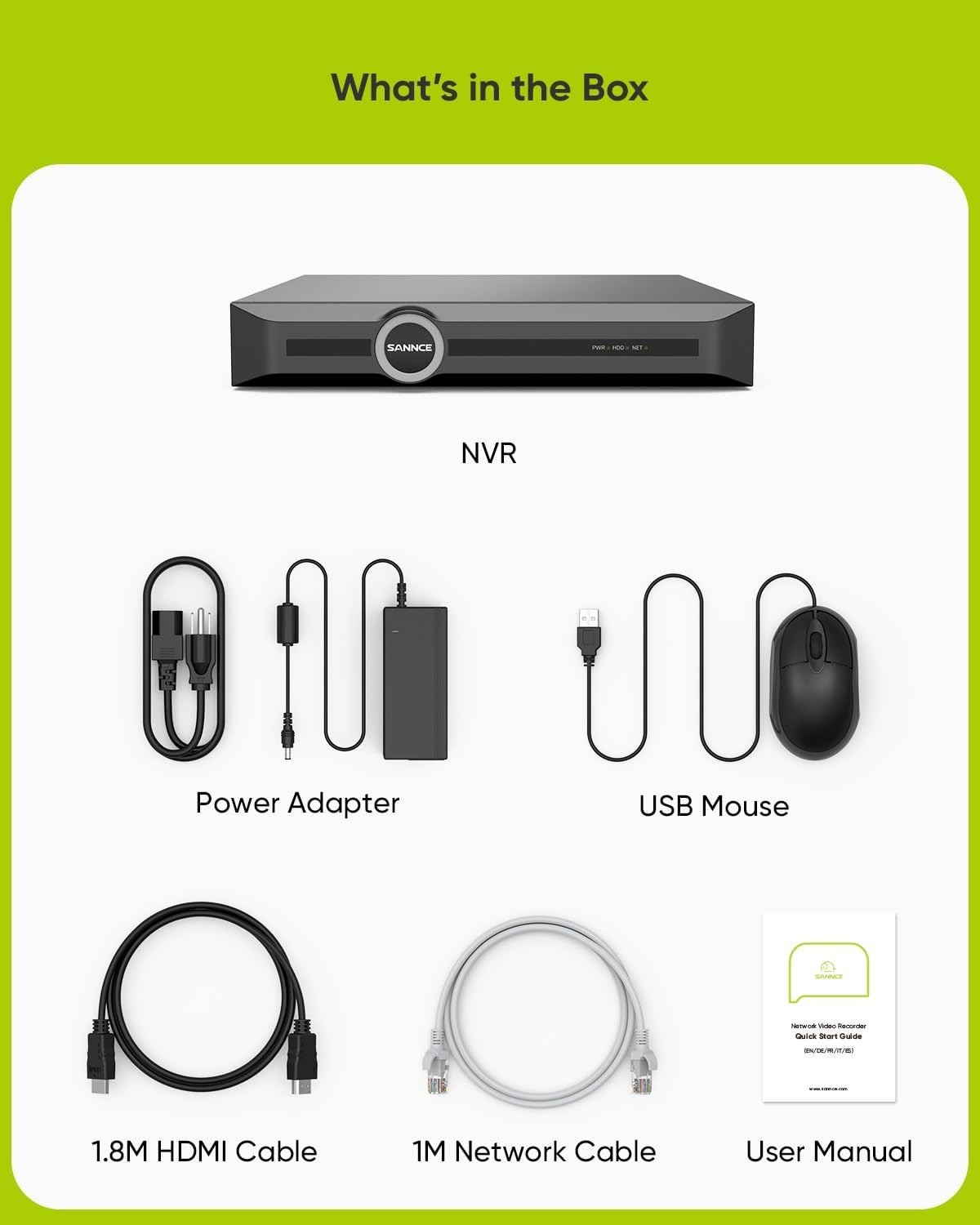 SANNCE 4K 8CH NVR PoE AI Motion Network Video Recorder for Security System