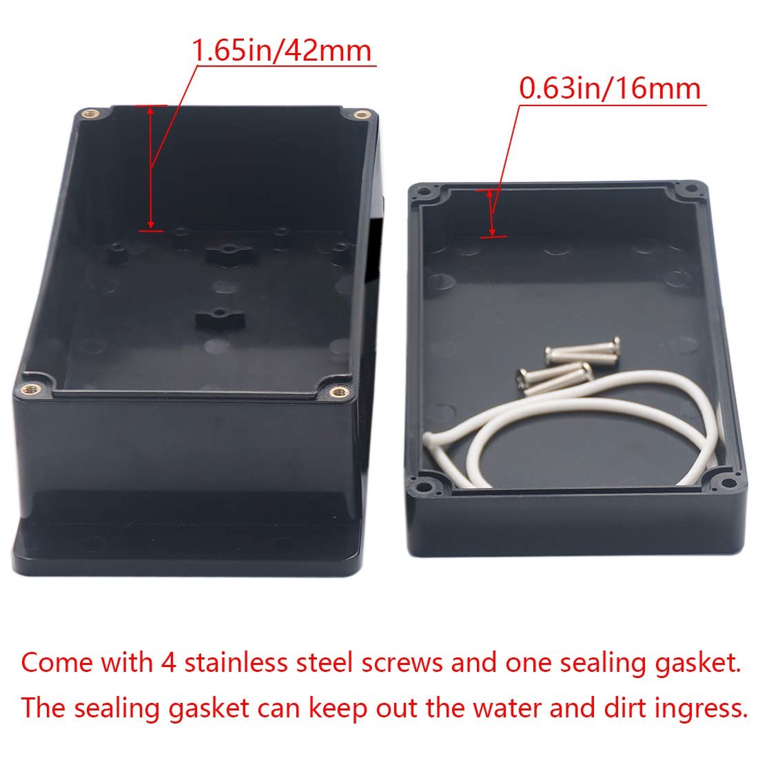 Project Box ABS Plastic Black Electrical Boxes IP65 6.2″x3.5″x2.4″,