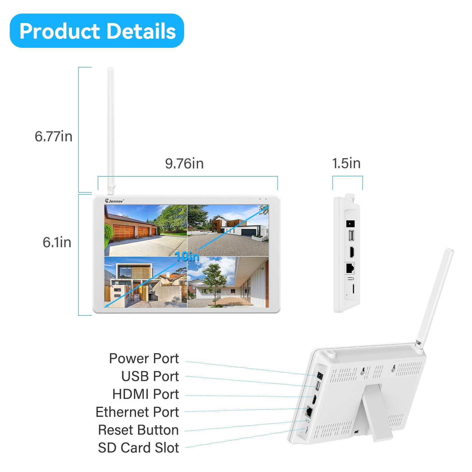 5MP Wireless Home Security Camera System 10CH NVR Two Way Audio Recording 1TB