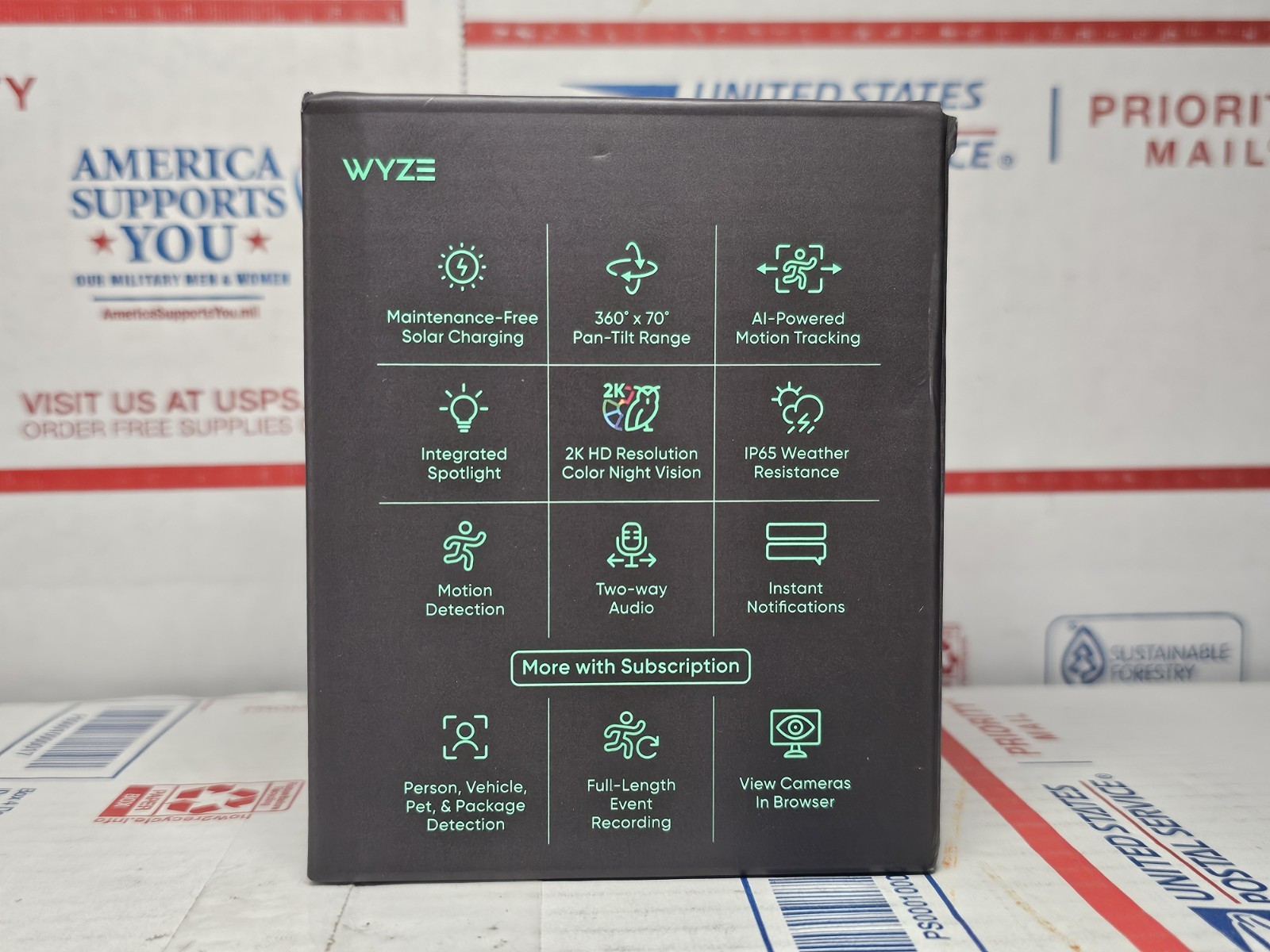 Wyze Solar Cam Pan 2K Wi-Fi Solar/Battery Pan/Tilt Color Night Vision SEALED REA