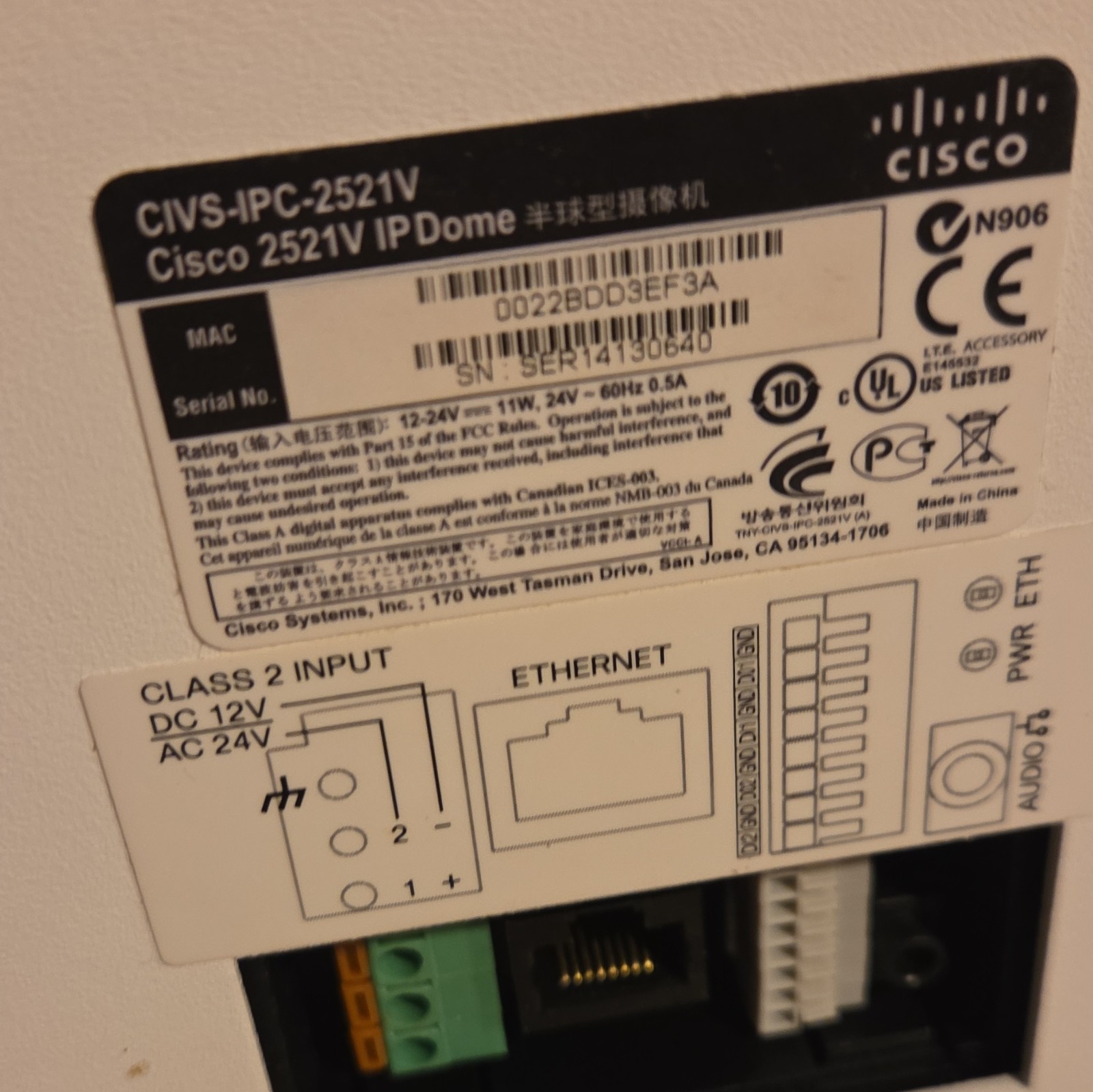 Cisco Small Business VC220 Dome IP Network Camera PoE 1080p WDR Day/Night