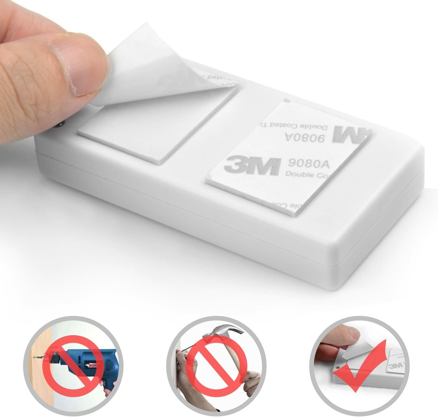 White Simple Door Entry Alarm No Waterproof Security Anti Theft Frighten Thief