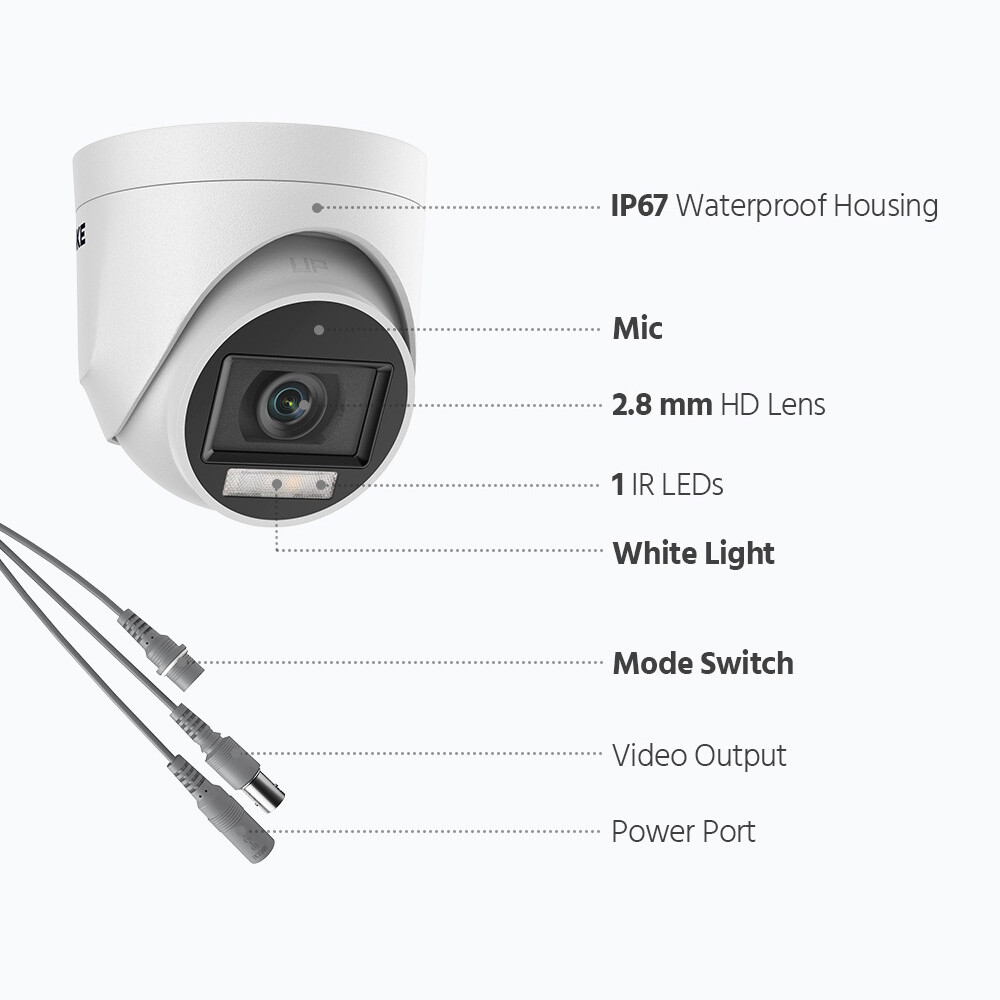 ANNKE 4IN1 5MP Security Camera Full Color Night Vision Outdoor Audio Recording
