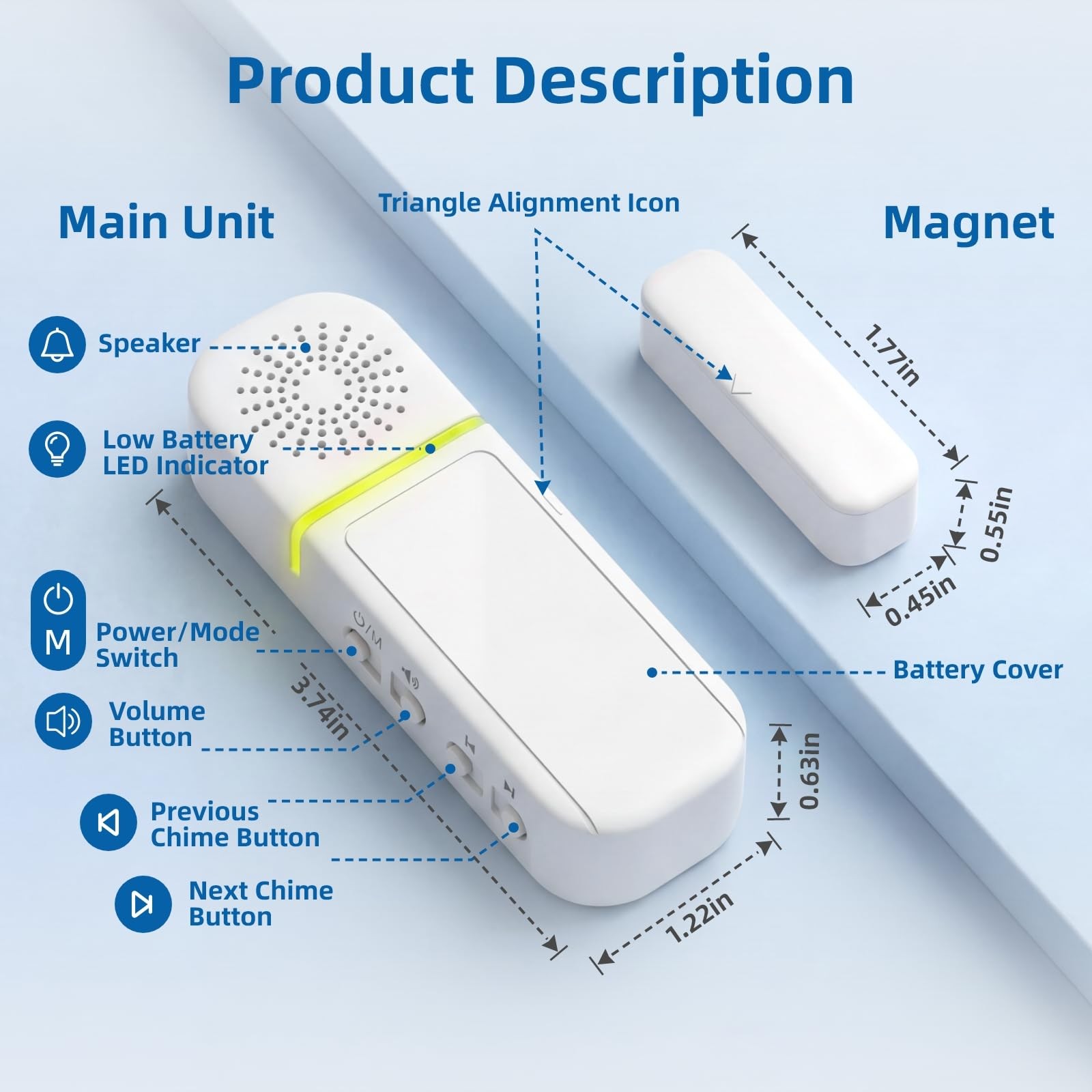 Door Alarm with Instant and Delayed Alerts 30s/1min/2min，Door Window Ajar Ala…
