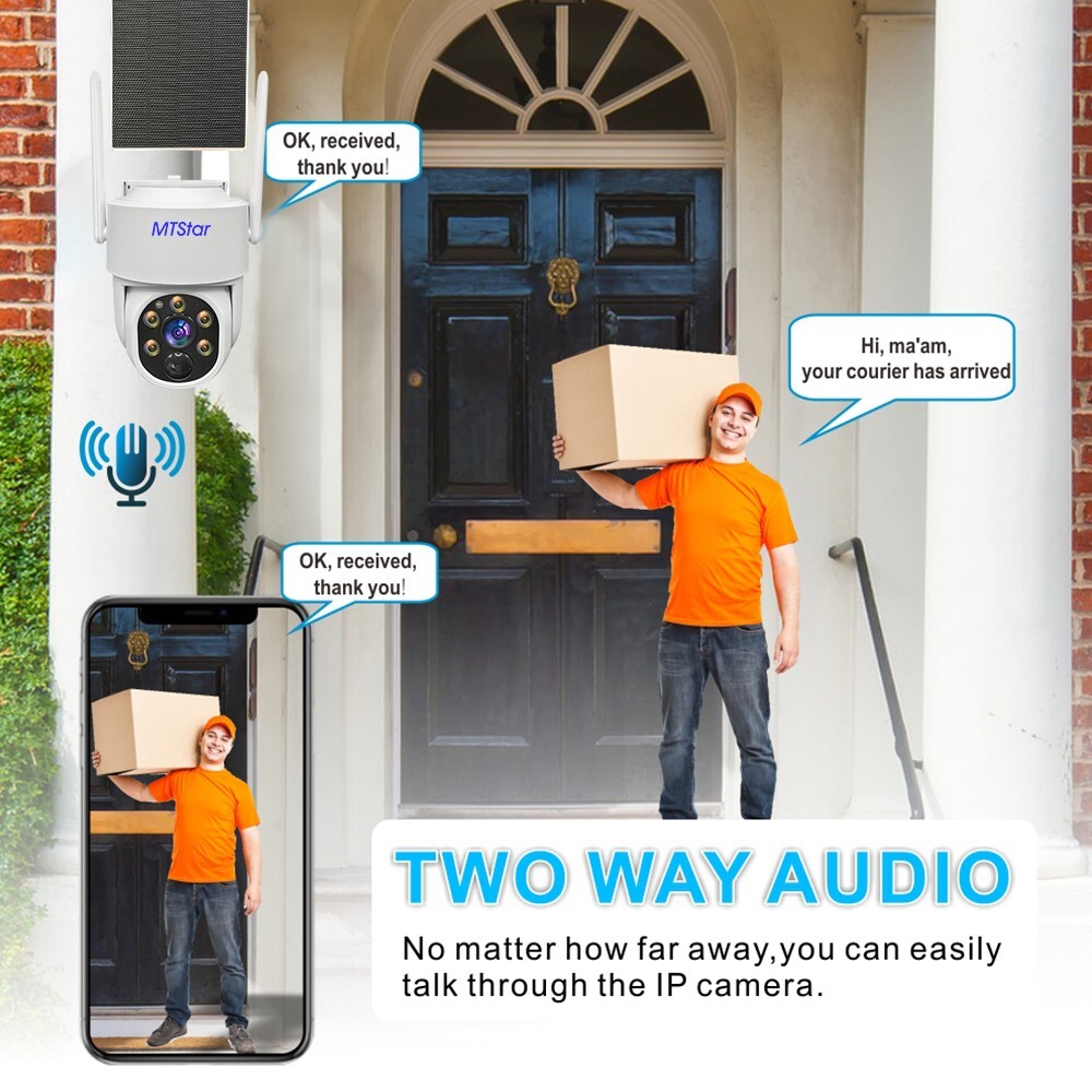 Solar Panel Wireless HD 4MP IP PRO Smart WiFi Camera Kit With 10-inch Monitor