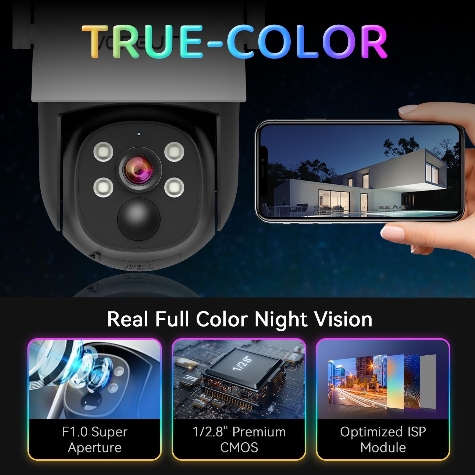Solar Security Camera System Wireless Outdoor, 4pcs 2K Solar Powered Home Sec…