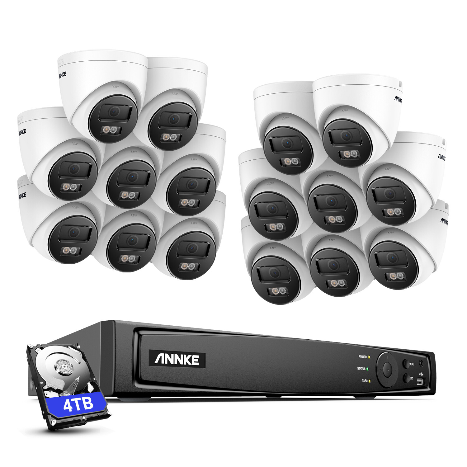 ANNKE 12MP 16CH NVR 4K POE Security IP Camera System Audio Recording Color Night