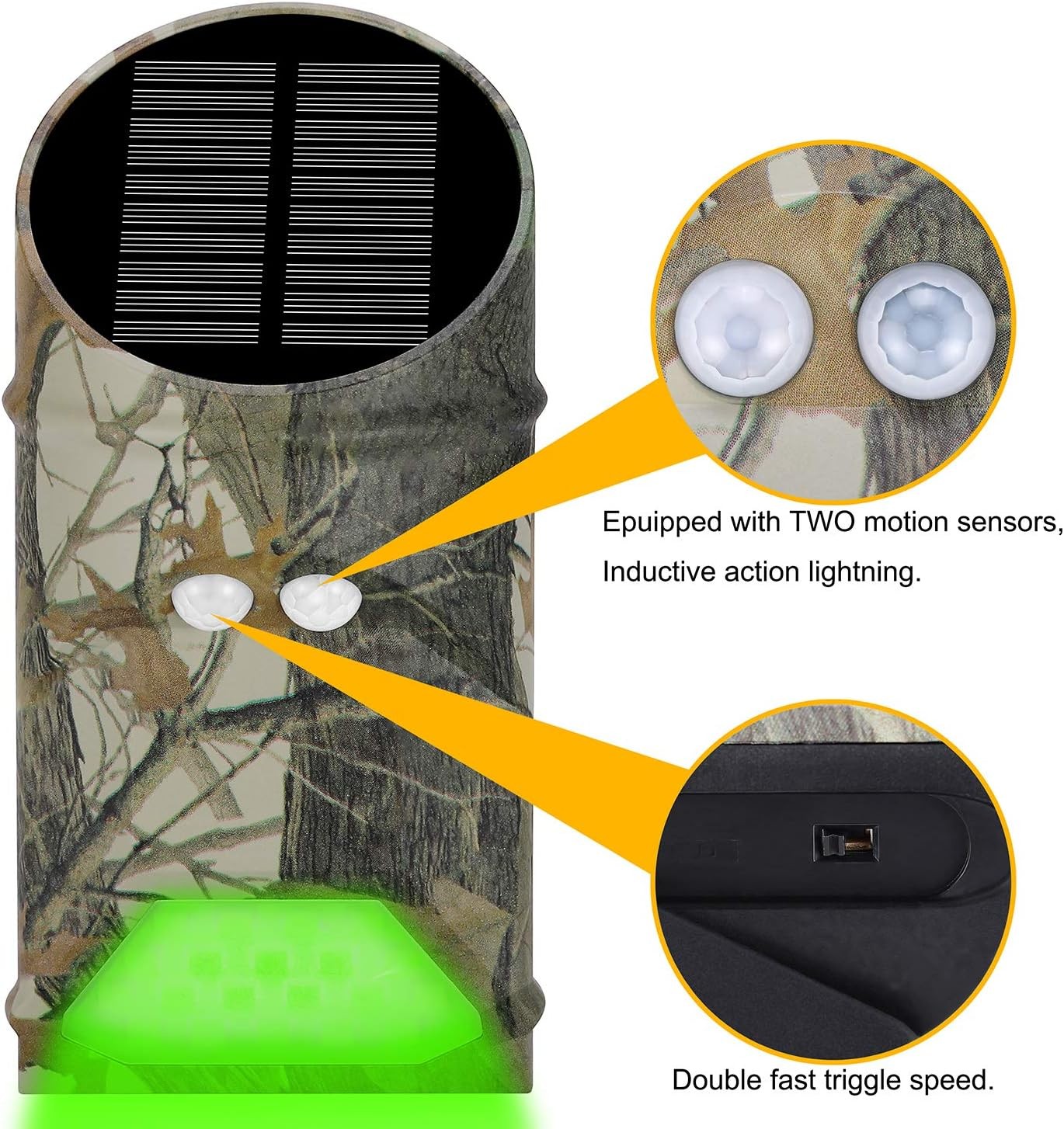 Solar Powered Hog Feeder Light-Motion-Activated for Hogs,Deer,Pig G300