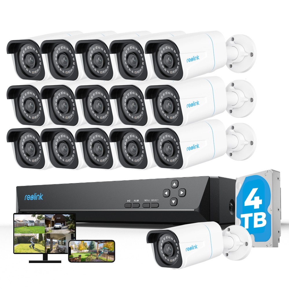 Reolink 16CH NVR Smart Detection 810A 4K PoE Security Camera System with 4TB HDD