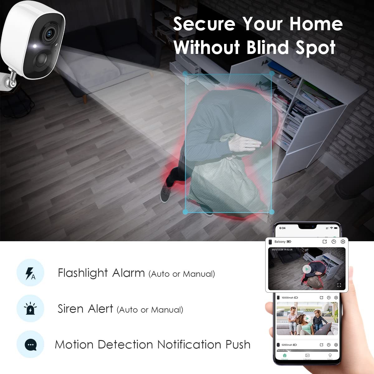 GMK Security Cameras Wireless Outdoor 4 4 Count Standard (Pack of 1), White