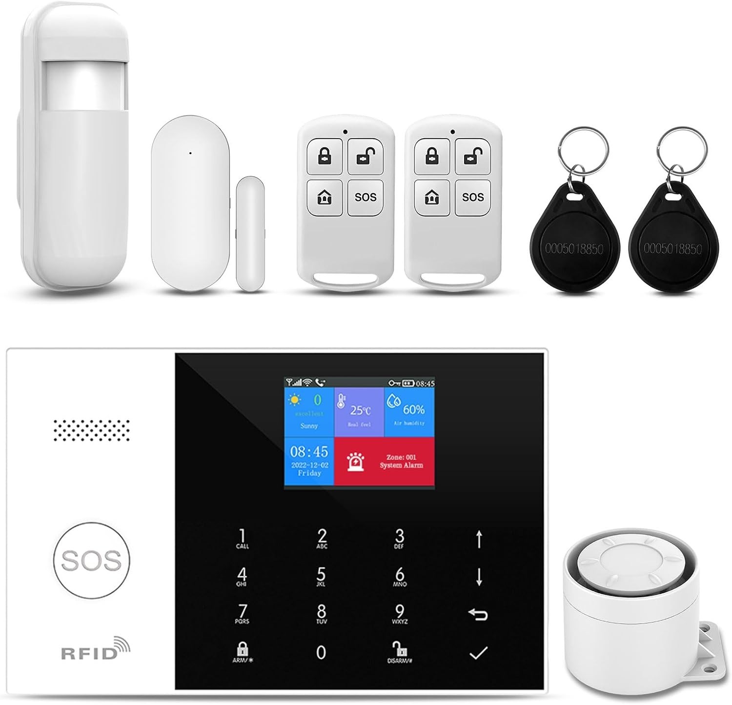 Secure Your Home Effortlessly: 8-Piece Wireless Security System with App Control