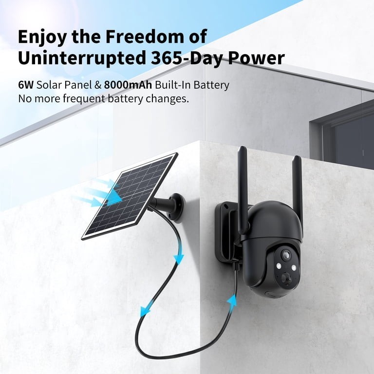 Conico 2K Solar Powered Wireless PTZ Night Vision 4G LTE Outdoor Security Camera