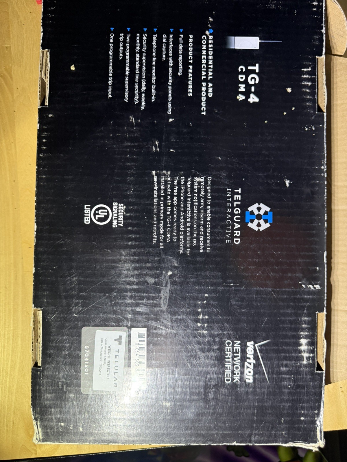 Telguard TG-4 Cellular Alarm Communicator 3G/4G CDMA TG4V0004