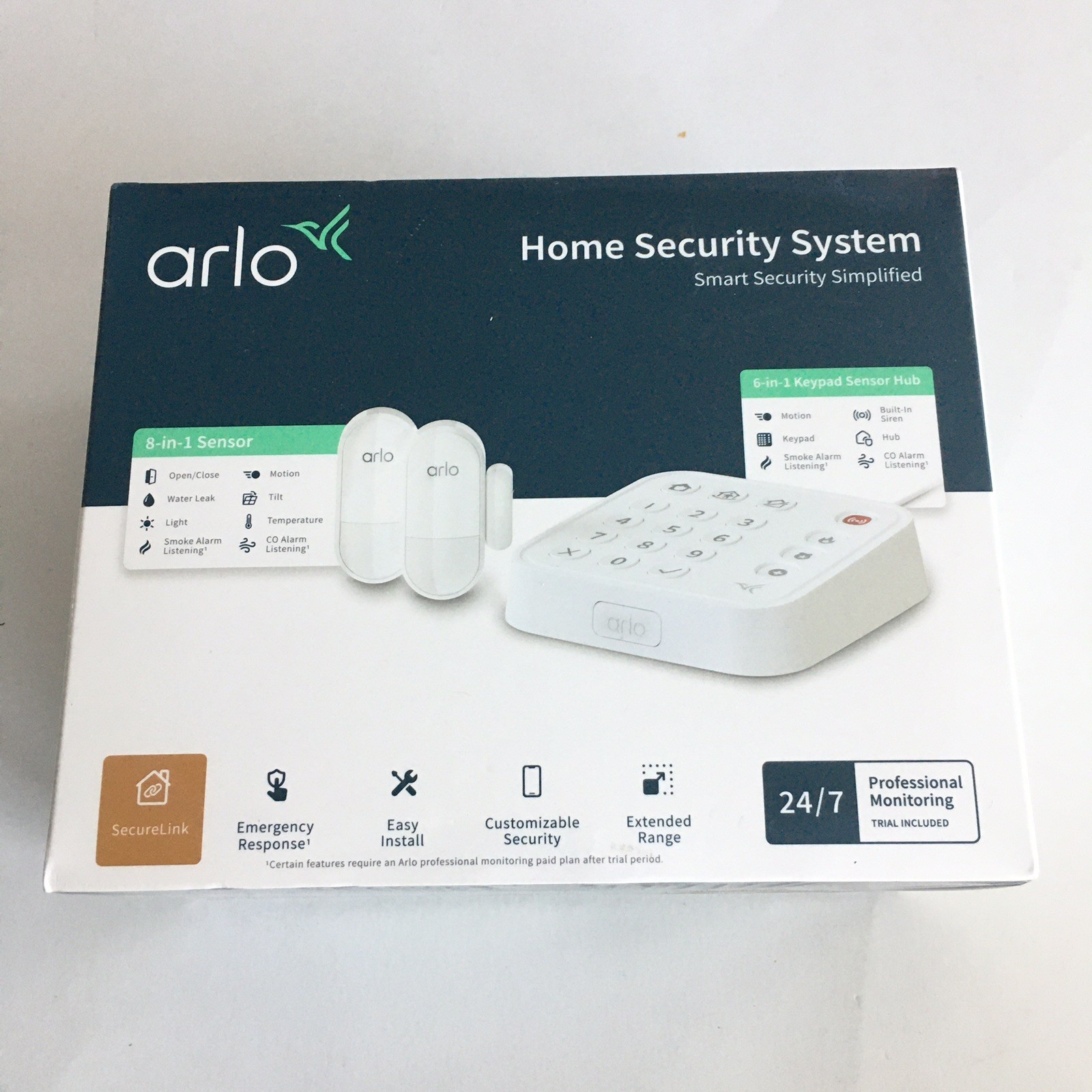 Arlo Home Security System with Wired Keypad Sensor Hub 8 in 1 Sensor – SS1201
