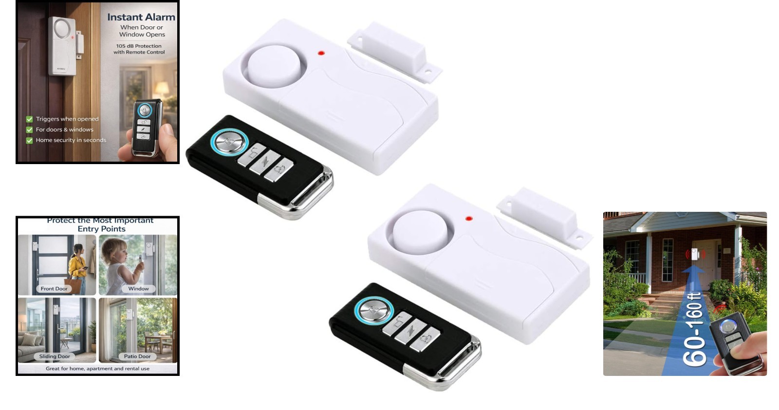 SecureSense 2-Pack Wireless Door & Pool Alarm with Remote Control