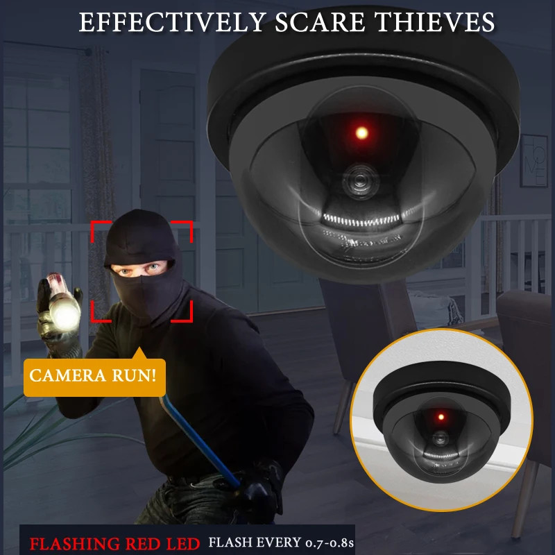 Fake Dome CCTV Dome Camera Fake Flashing LED Outdoor Indoor Battery