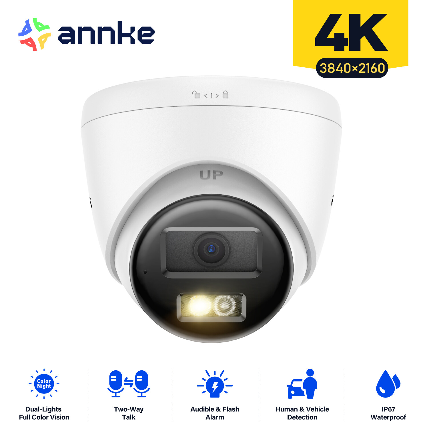 ANNKE 4K PoE Security IP Camera 8MP 2 Way Audio Color Night Vision Outdoor CT800
