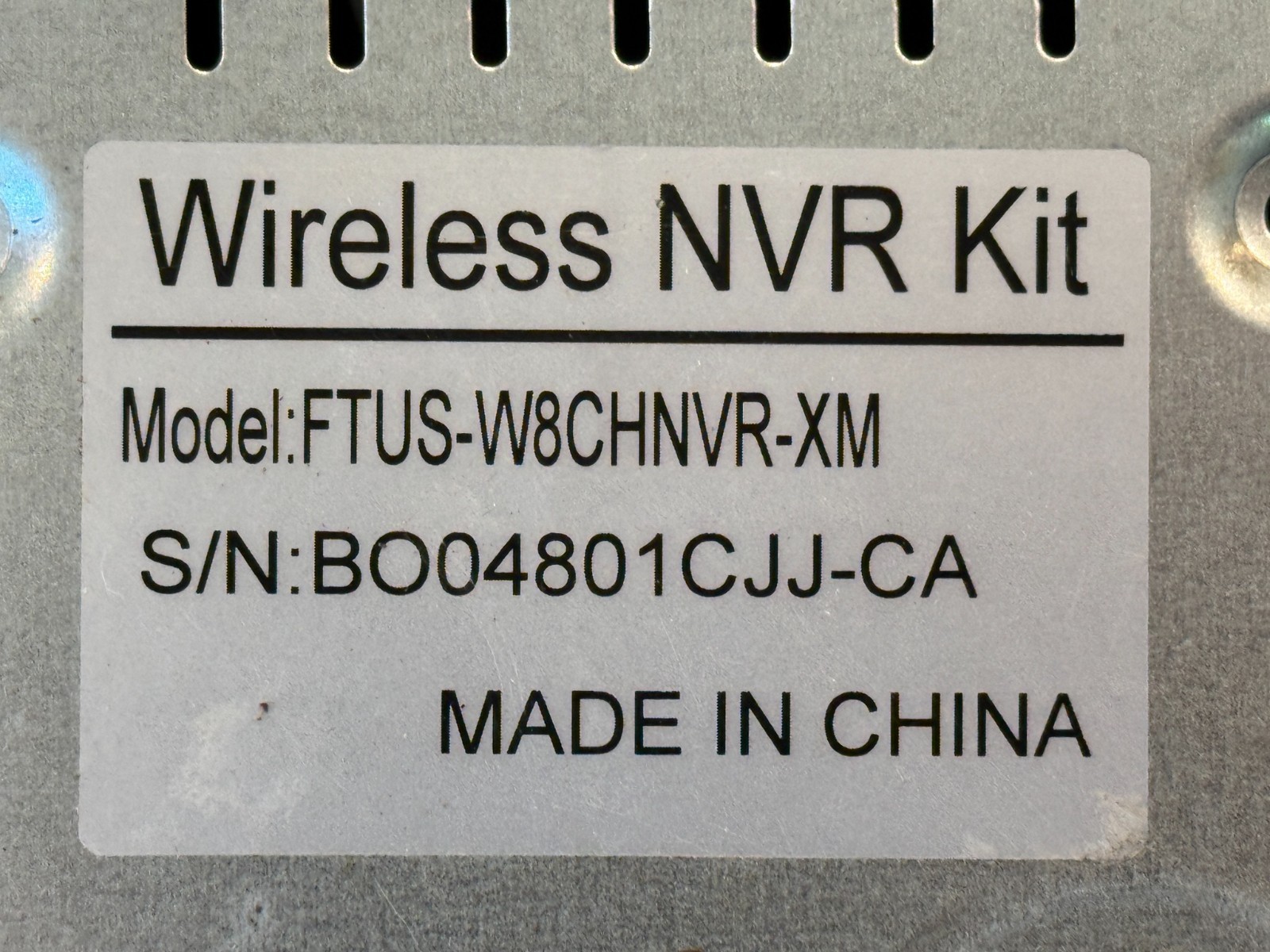 Firstend FTUS-W8CHNVR-XM Wireless NVR Security System Recorder w/ Power Adapter