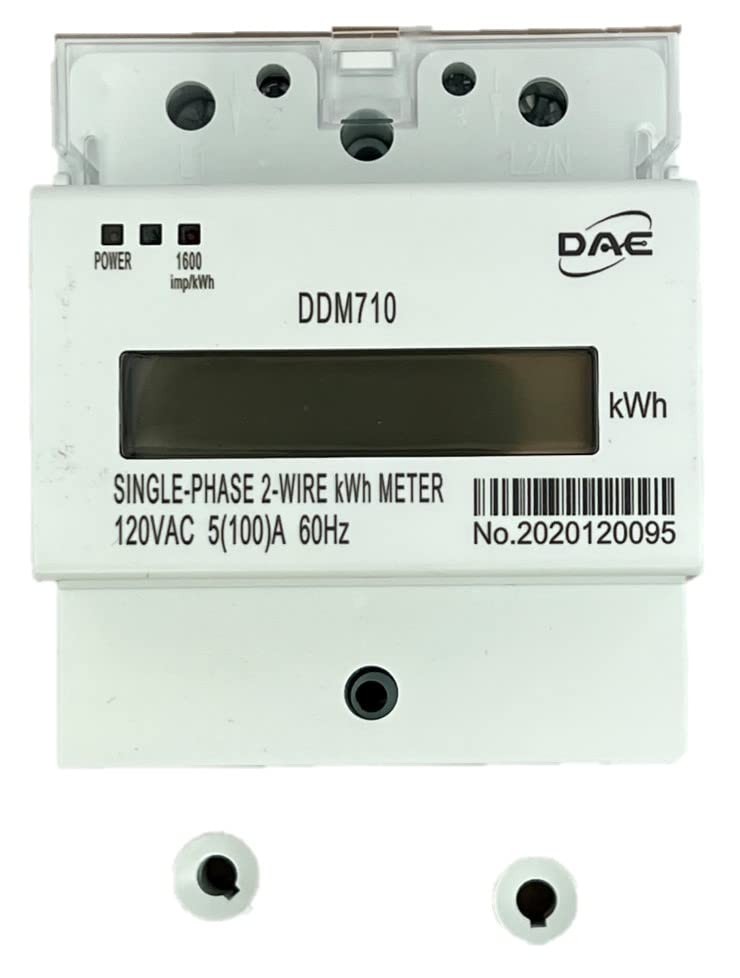 DAE DDM710 120V kWh Meter 100A 1P2W(1 hot 120V, 1 hot, 1 neutral, W/o RS485