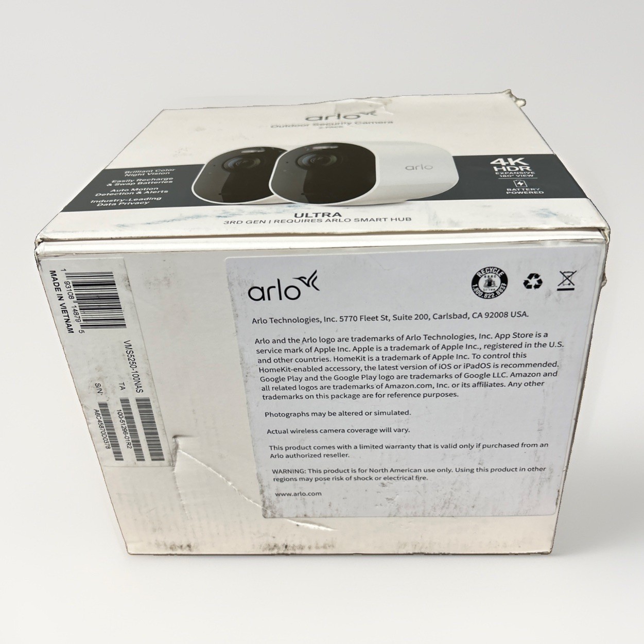 Arlo Ultra Security Camera 4K 3rd Gen 2025 Release 2 Cameras with Smart Hub