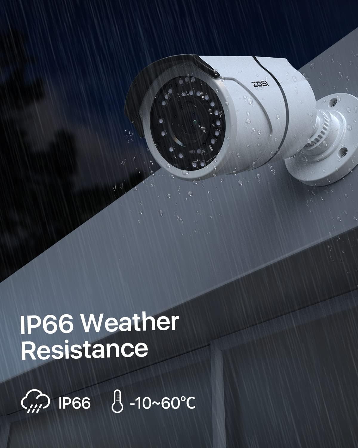 ZOSI 4PK 5MP Add-on Weatherproof POE Security Camera with Ethernet Cables