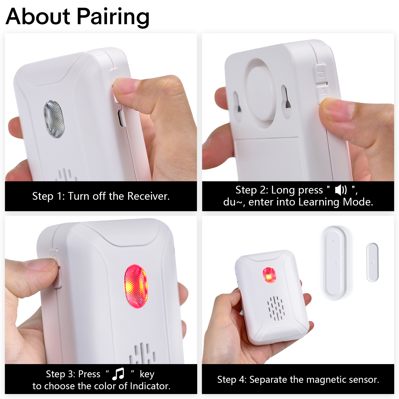 2PK Magnetic Sensors Detector Alarm Door Window Chime Alert for Home Store Shop