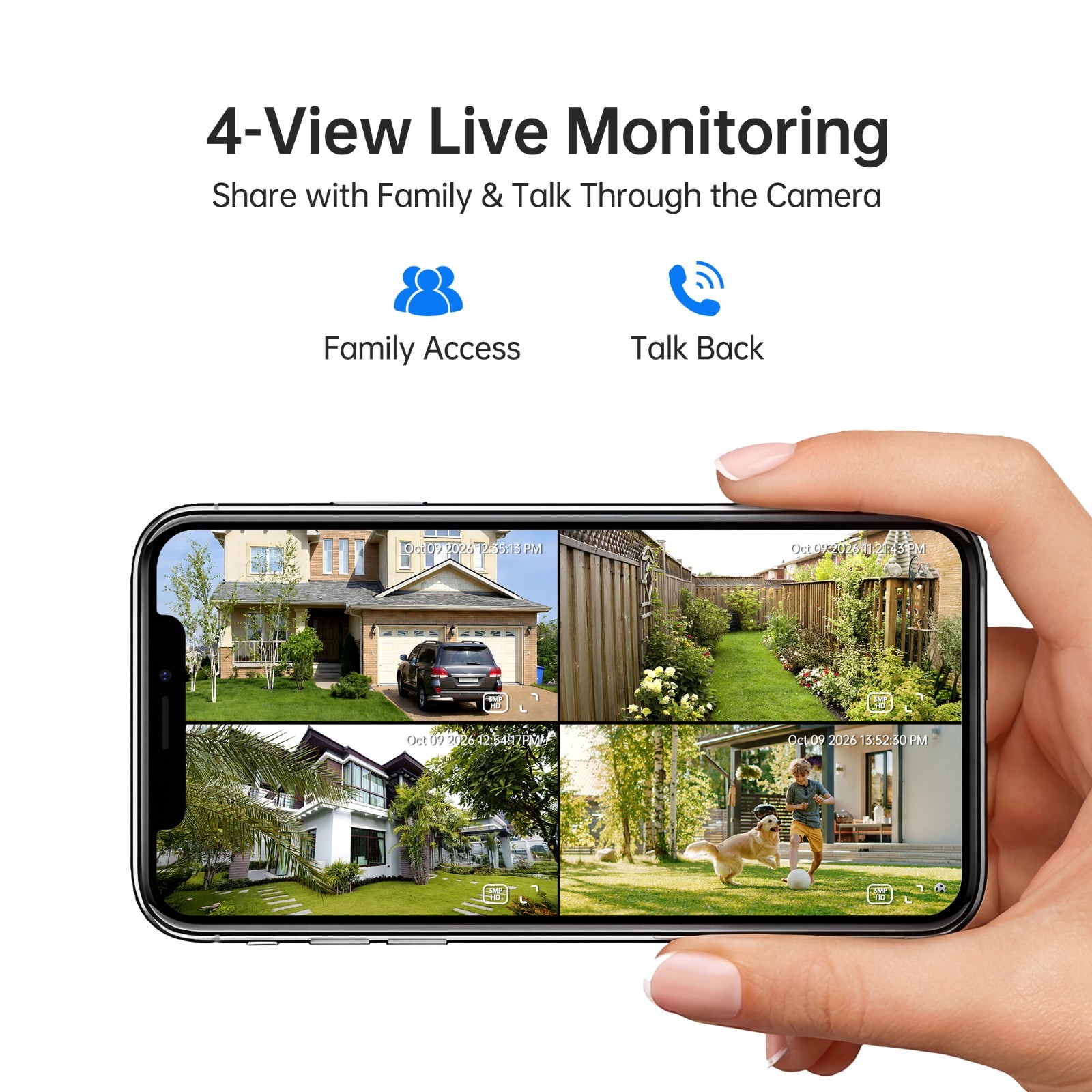 4-Pack Dual-Lens Security Cameras Wireless Outdoor Home Security Camera System