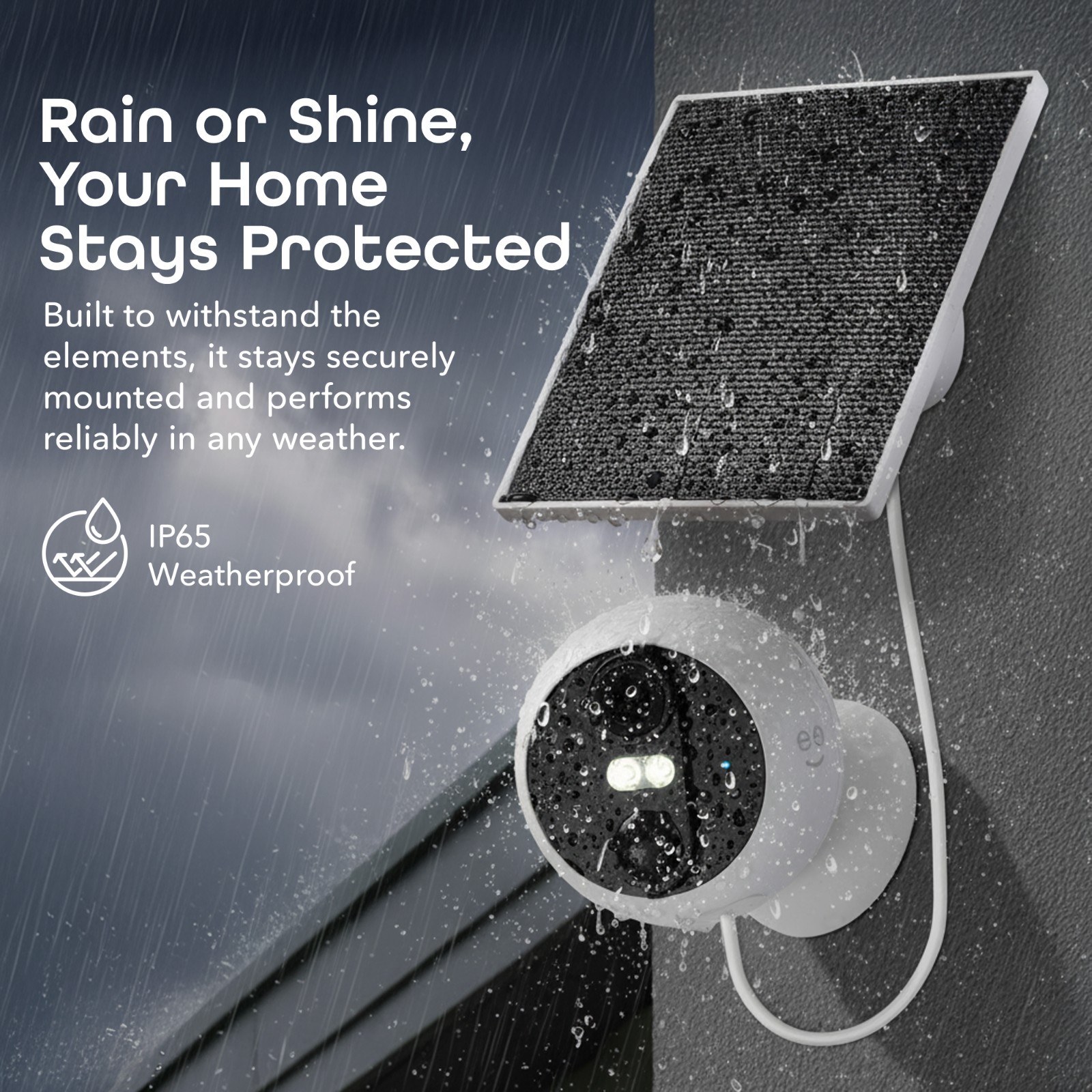 Geeni Perch 3MP 2K Solar Security Camera Wireless Outdoor Night Vision IP65