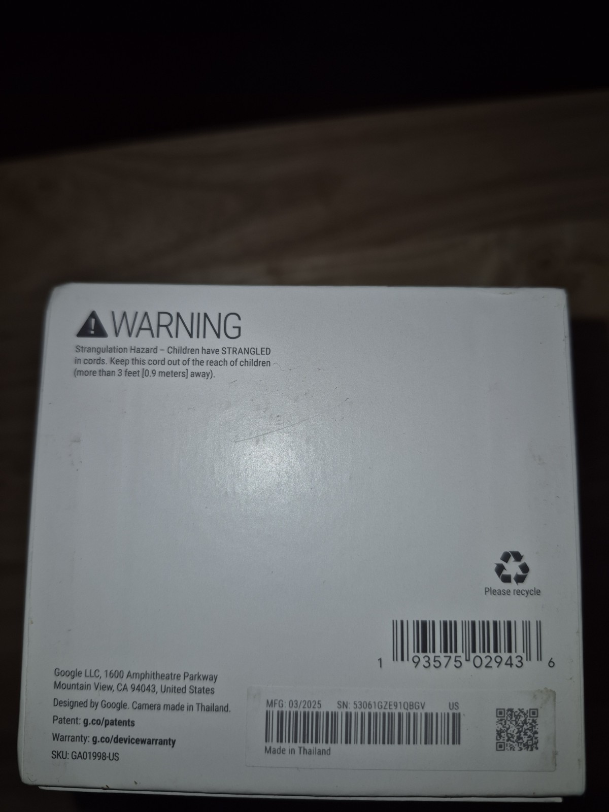 Google Nest Cam Indoor Wired Security Camera 2nd Gen (GA01998-US) White…NEW!!