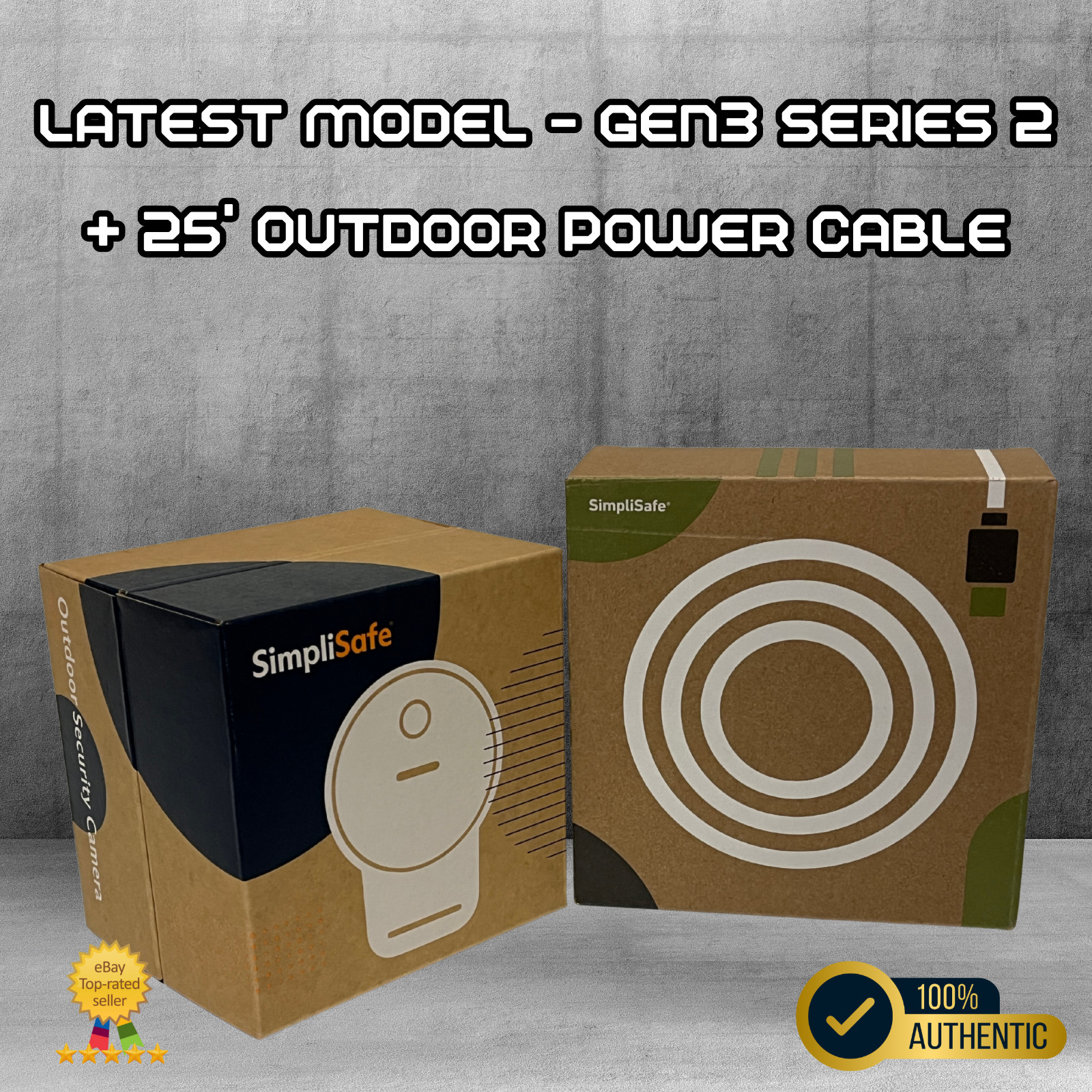 SimpliSafe Outdoor Wireless Security Camera Series 2 1080P HD + 25′ Power Cable