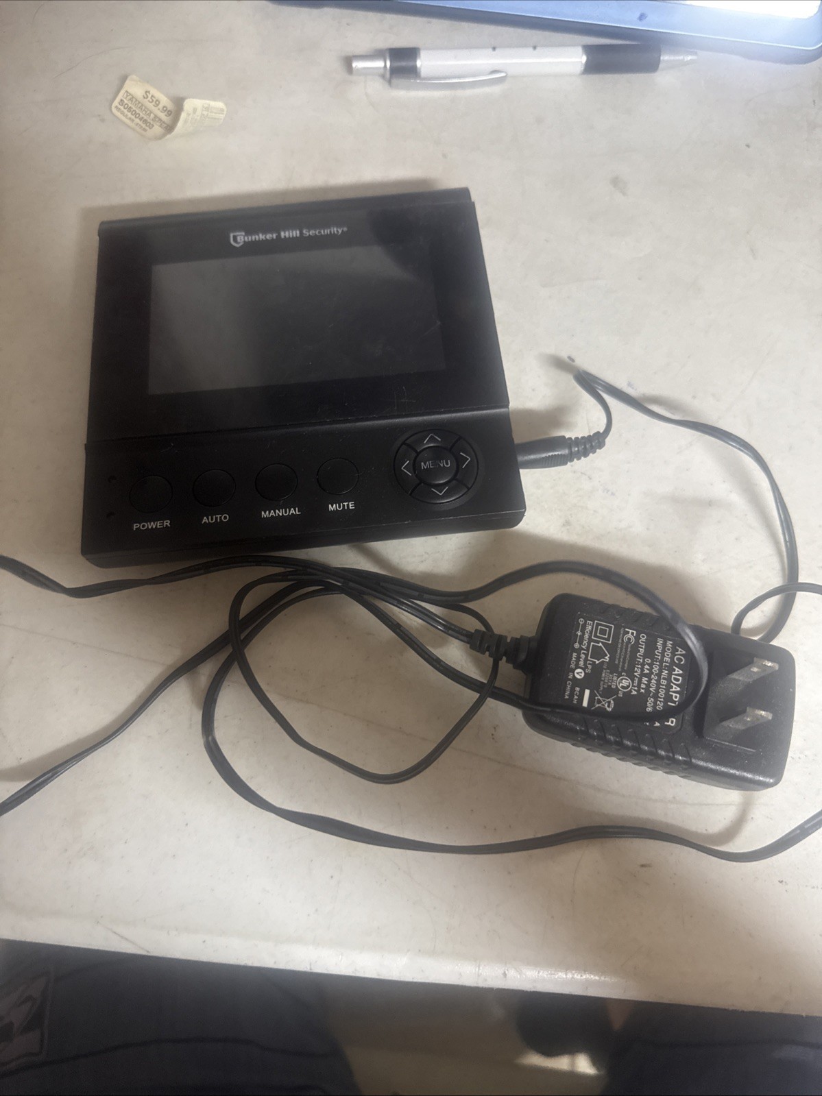 Bunker Hill Security Color Monitor Only Model 62284 With Power Cable Untested