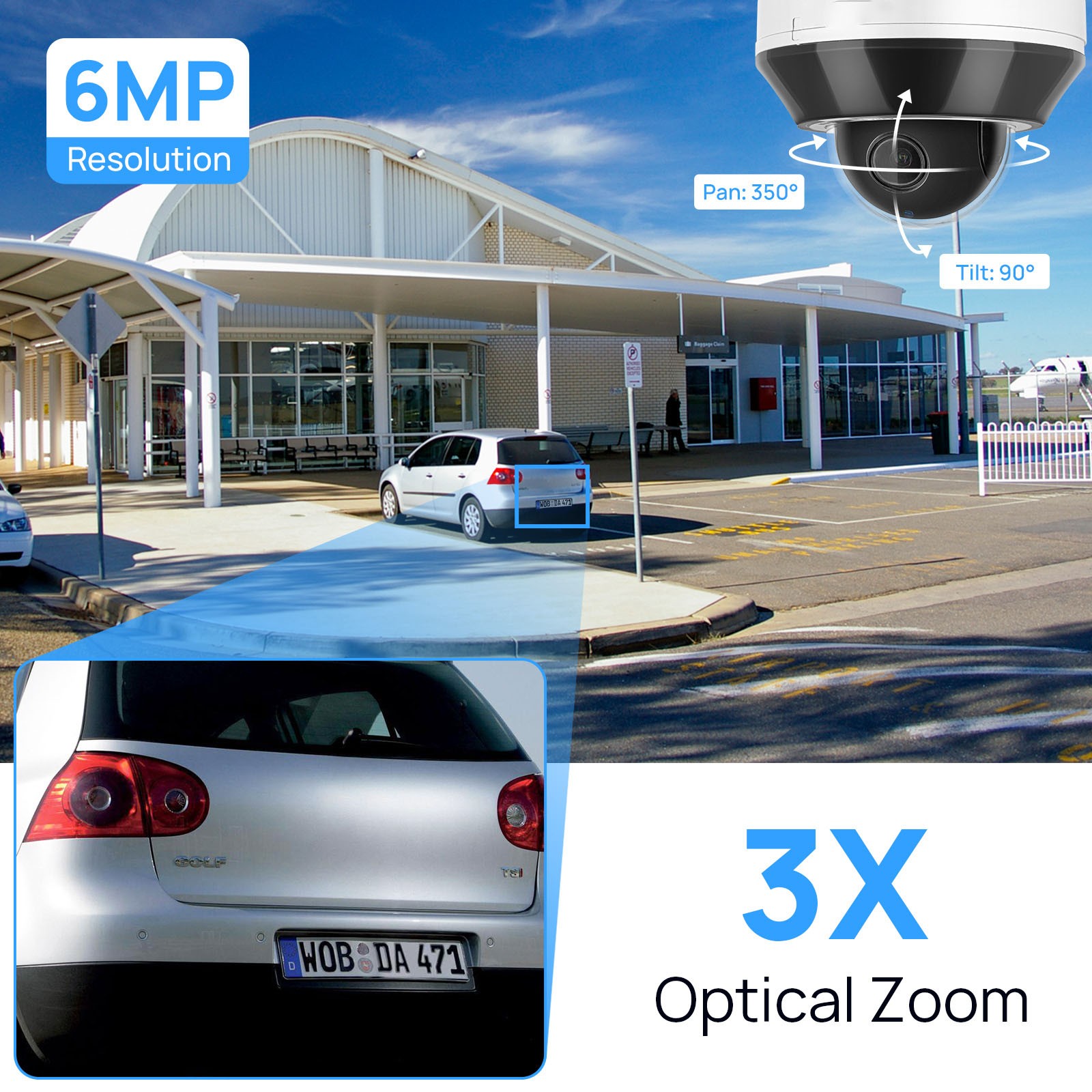 Vikylin CCTV System 16POE 16CH NVR PTZ 3×Zoom IR Mini Dome MIC 6MP Camera MD Lot