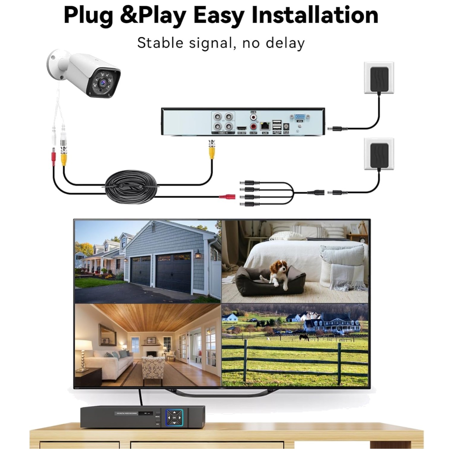 Human Detection CCTV Kit with Night Vision, 500G HDD