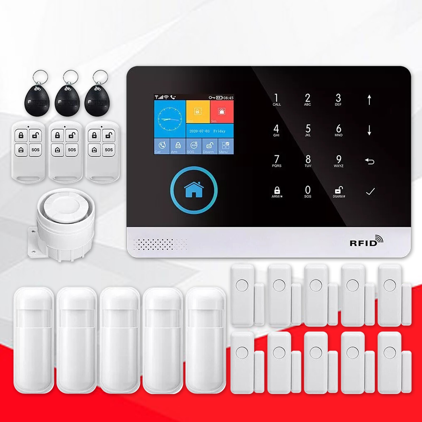 Wireless Smart House App Control Alarm System for Home Burglar Security Alarm.