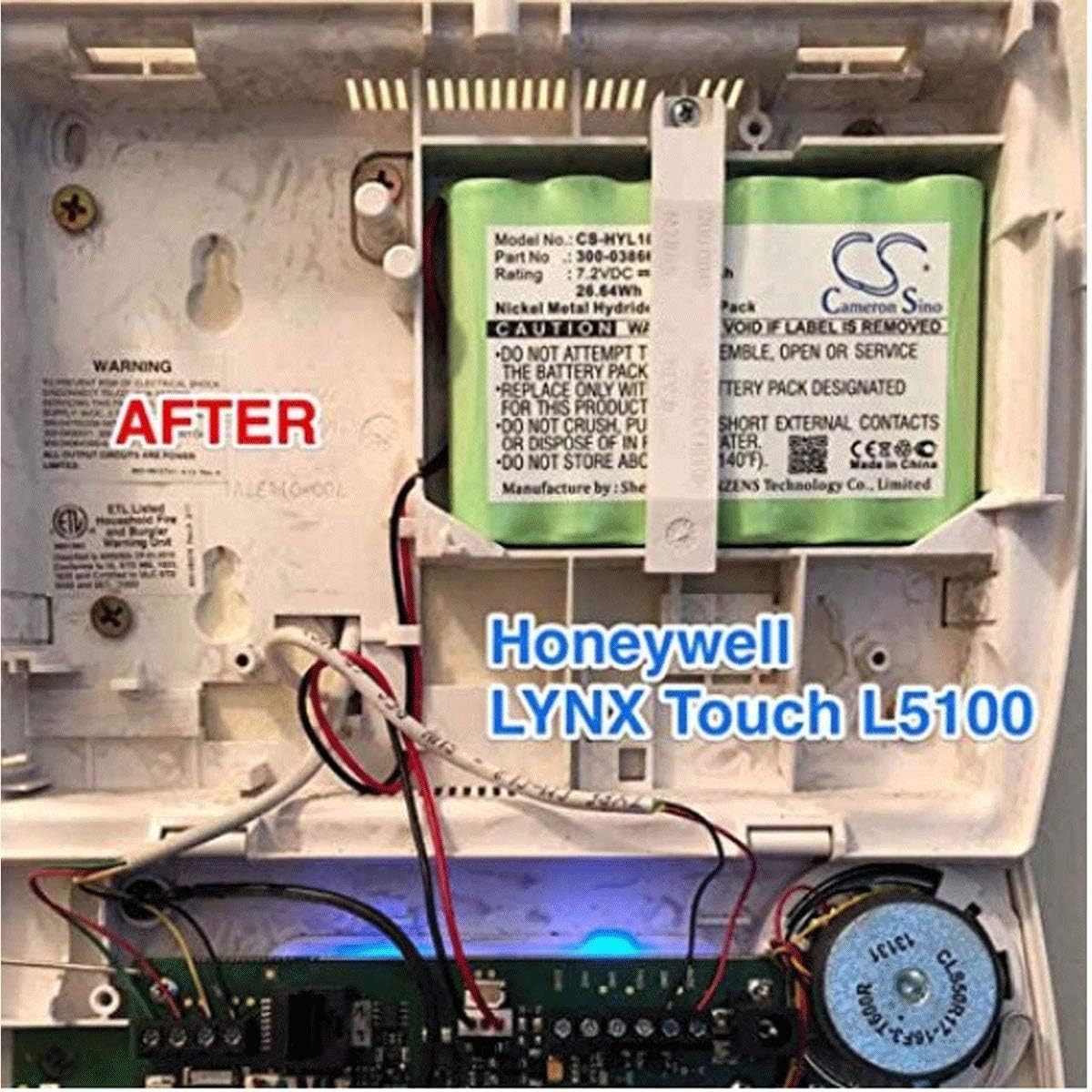 7.2V 1100mAh Rechargeable Battery for Lynx Alarm Panels